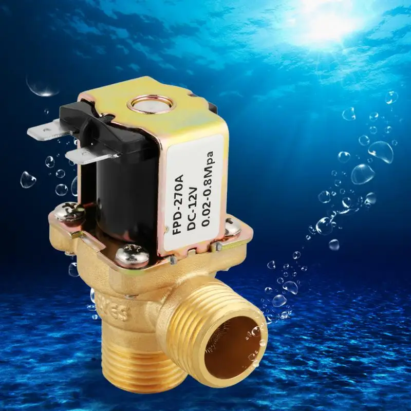 DC12V DN15 G1/2 Латунь Электрический электромагнитный клапан обычно входной переключатель воды с фильтром вправо 90 градусов угол установки Горячий