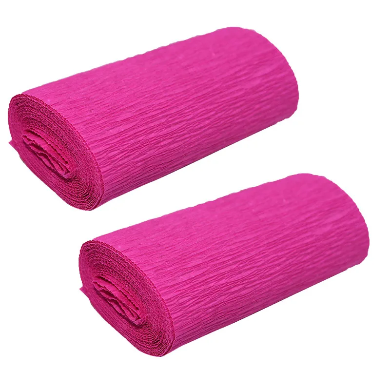 5 Rose red 2 рулона, 250*10 см, оригами, гофрированная бумага, крафт-бумага для украшения свадебной вечеринки, сделай сам, подарки, цветы, упаковочный материал - Цвет: 5 Rose red
