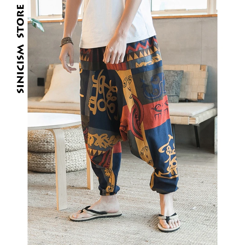 Sinicism Store мужские шаровары 2019 Мужская Уличная одежда брюки с цветочным рисунком