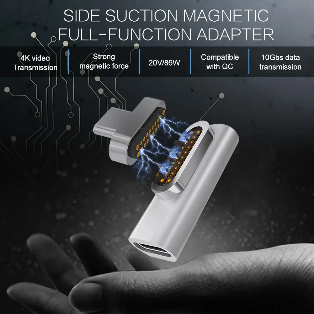 Магнитный адаптер USB C 20 контактный с магнитом на 3 1 преобразователя поддержкой 86