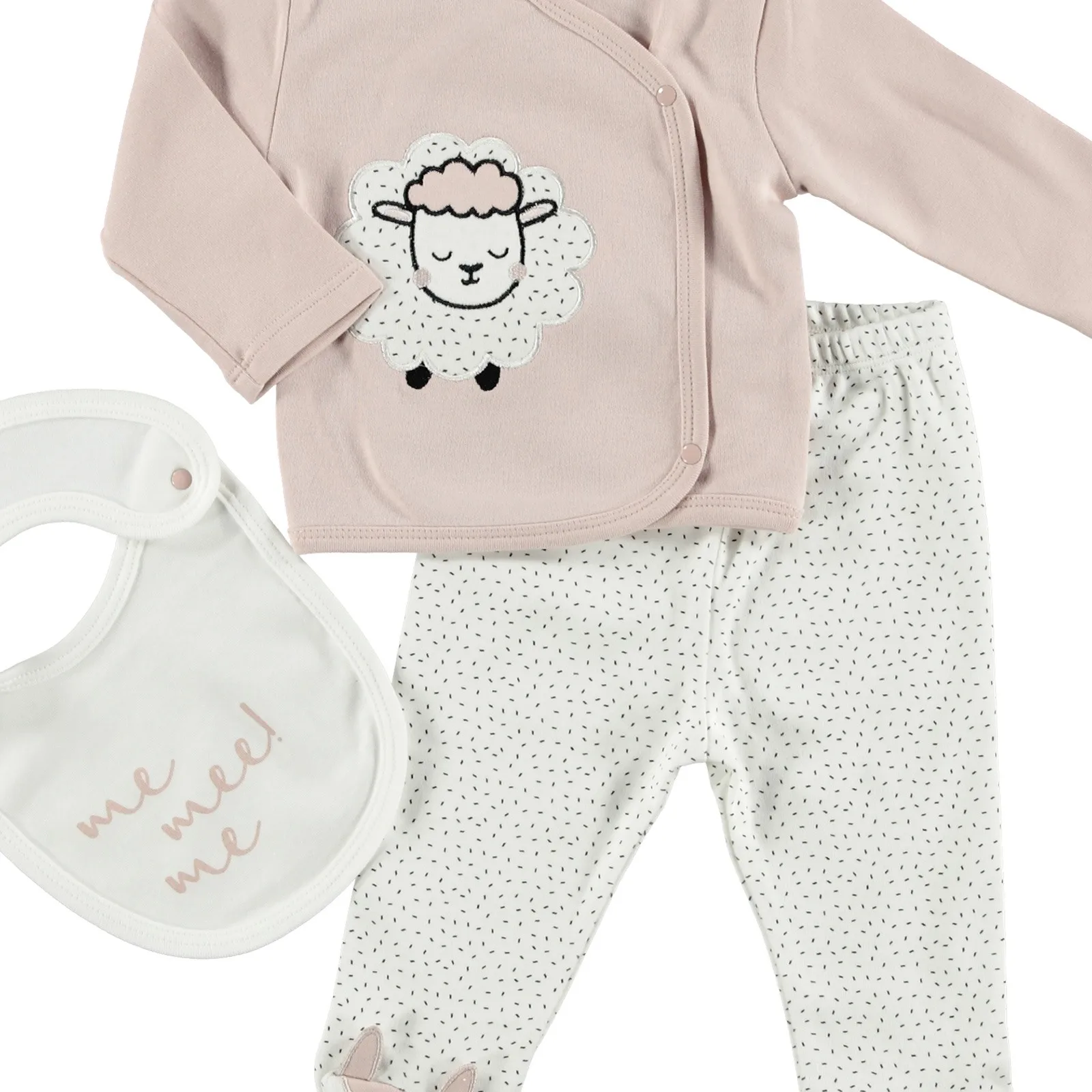 HelloBaby овечка вышитое боди шляпа брюки комплект из 3 предметов |