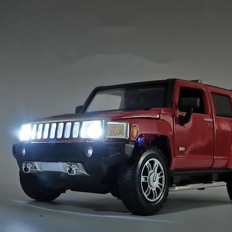 Модель автомобиля из цинкового сплава Hummer H3 1:24 металлическая модель звукового и