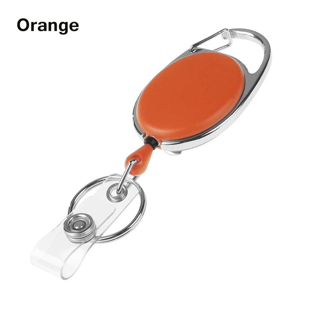 orange 1 1 шт. выдвижной тяга брелок значок катушка ID ремешок Имя тег держатель для карт катушка отдачи ремень брелок зажимы - Цвет: orange 1
