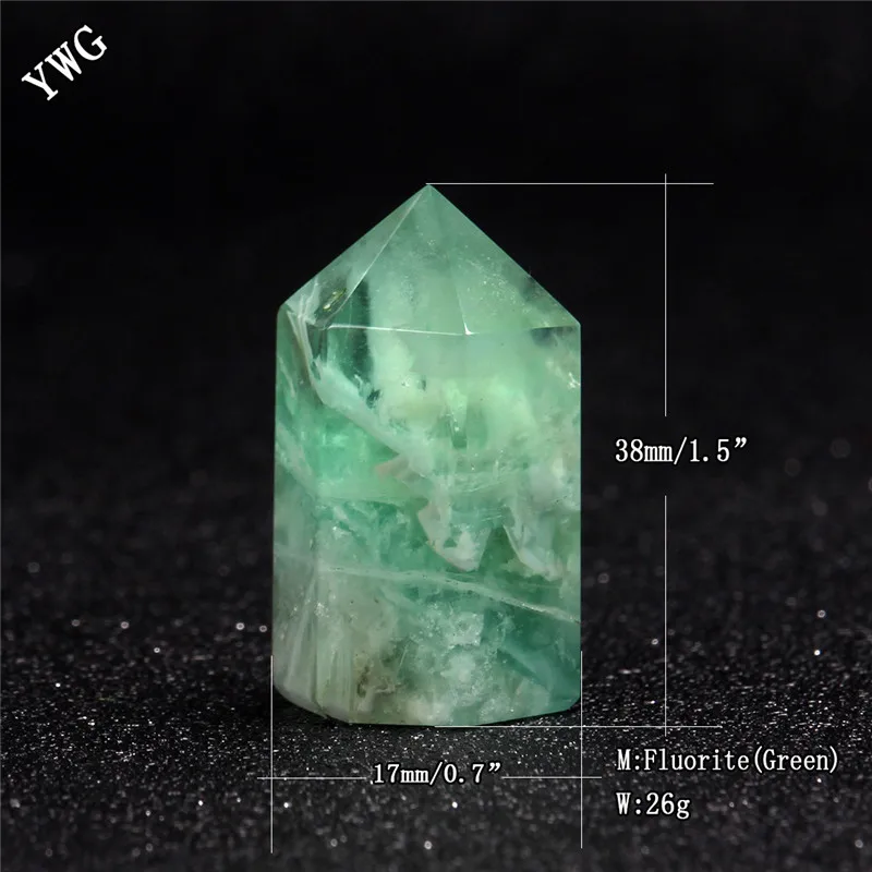 Green Fluorite 1,5 дюймов натуральный аметист точка флюорита Sceptres палочка Чакра Исцеление Кристалл Камень «reiki» резные ремесла Декор с бесплатным мешочком - Цвет: Green Fluorite