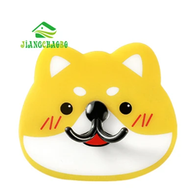 JiangChaoBo мультфильм милый крюк кухня Бесплатный удар крючки студента для общежития настенные плитки без следа клей крюк - Цвет: Yellow Dog
