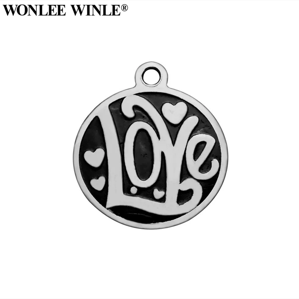 Wonlee Winle DIY 316l нержавеющая сталь живой Смех Любовь круглое очарование подвески для