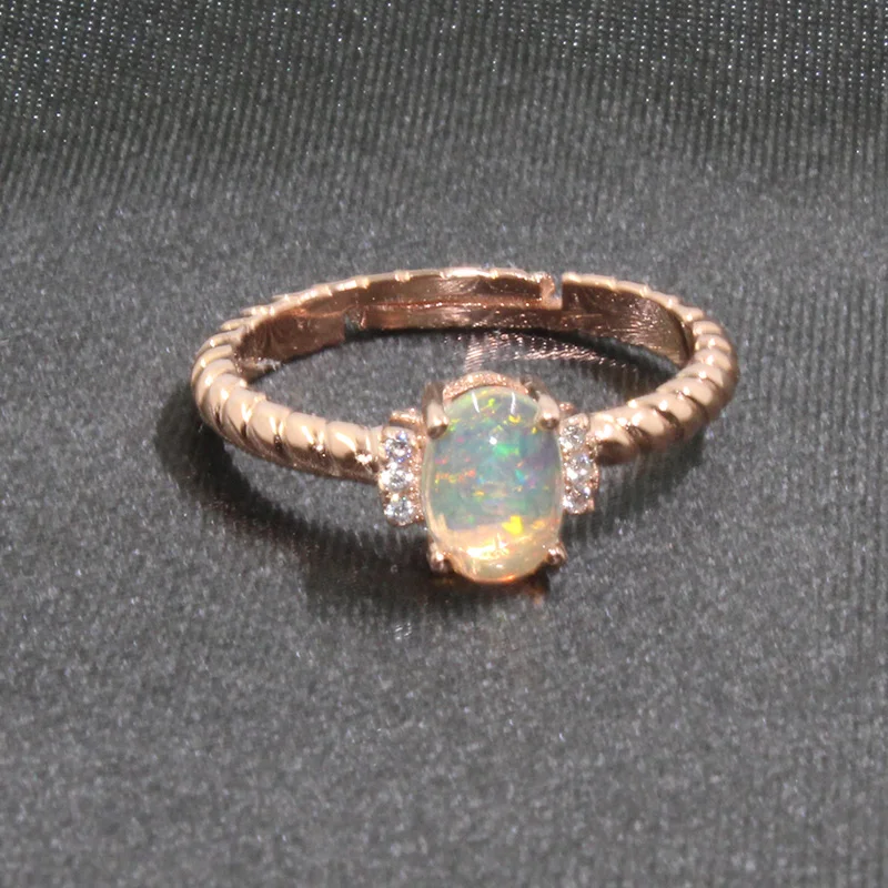 CoLife Jewelry 925 Silver Opal Ring for Engagement 5mm*7mm Natural Simple Srerling | Украшения и аксессуары