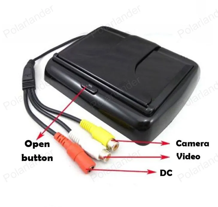 

hot sell 4.3 inch Foldable TFT LCD Car with Rear View Monitor add CCD Camera for reverse parking