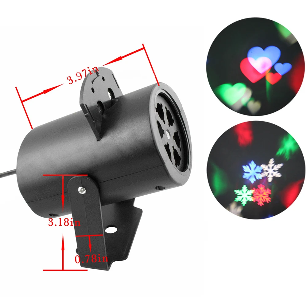 [DBF] Портативный Мини-Сердце снег лазерный проектор лампы бар Эффект Снежинка