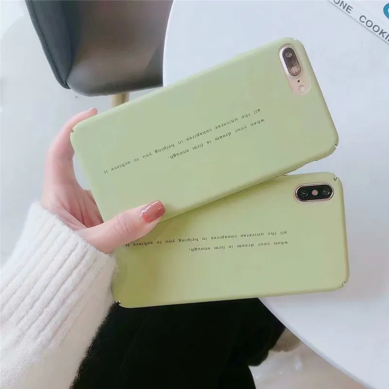 Зеленый чехол для iPhone X XS Max XR 6 6s 7 8 Plus жесткий пластиковый телефона Coque |