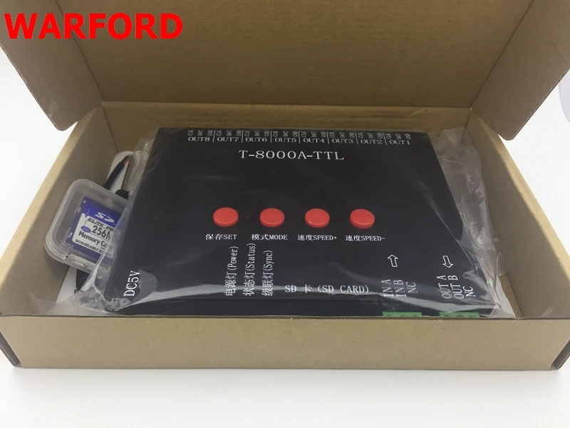 1 шт. T8000A rgb светодиодный контроллер для ws2812b/WS2811/WS2813/LPD6803/DMX512 полосы программа +