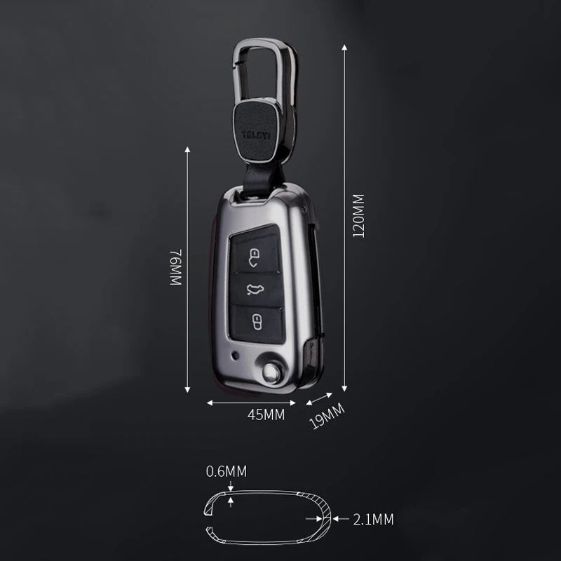 Чехол для ключей из алюминиевого сплава VW Teramont/Touran L/New Teramont L/Lamando/Golf 7/GTI/KODIAQ/Green
