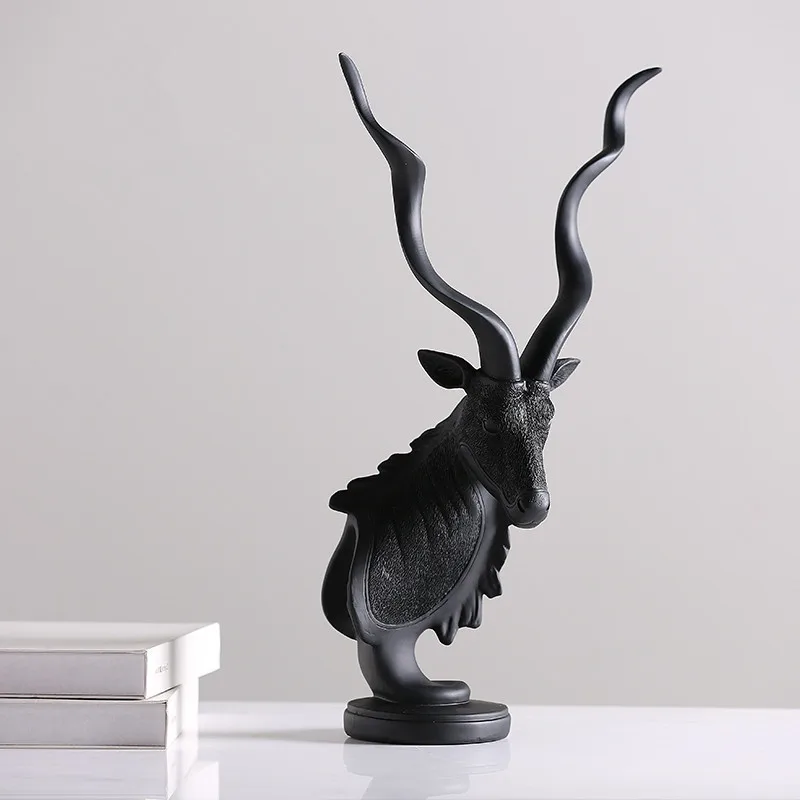 

The Nordic minimalist black head ornaments Home Furnishing living room decoration study creative personality antelope head