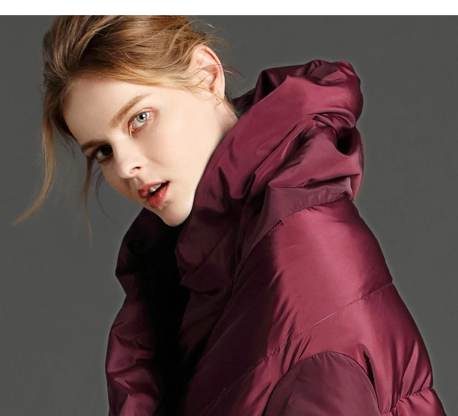 Winter Jacket Women 90% White Duck Down Parkas Loose Warm Thicken Snow Short Outwear Female Fashion Stand Collar Overcoat