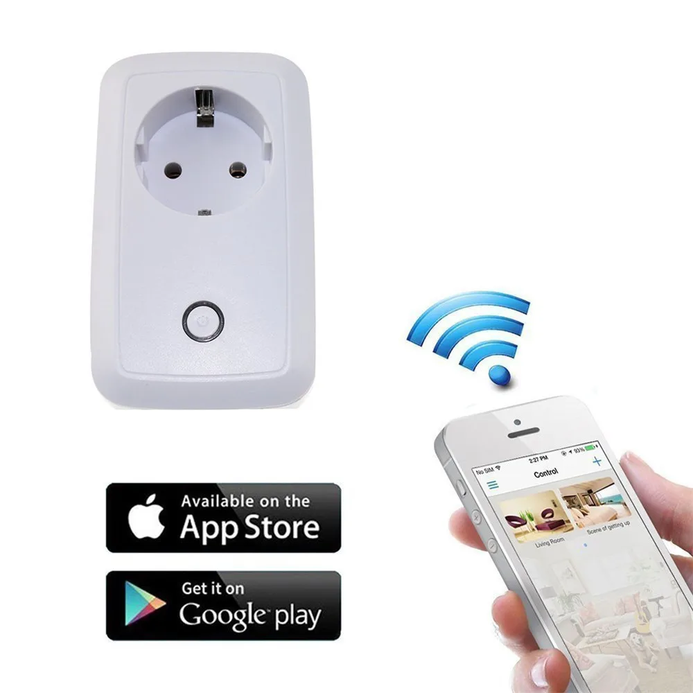 2200 Вт Таймер штепсельная вилка ЕС wifi розетка умный дом автоматизация APP