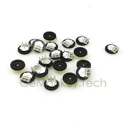 

50 PCS Dial Potentiometer B104 100K Radio Potentiometer Disc 16*2