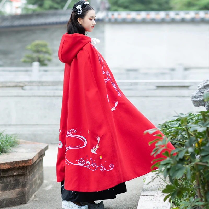Женская/Женская осенне зимняя накидка Hanfu в китайском стиле 3 цвета китайское