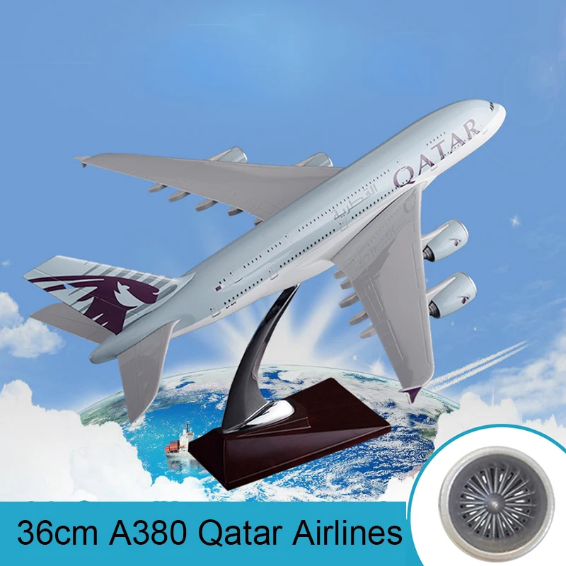36 см A380 Катар авиакомпаний Аэробус модель Международный авиационно дыхательные