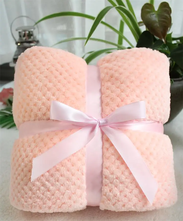 orange pink 75x105cm Flanel, супер мягкая детская кровать, уютное детское одеяло, весеннее постельное белье для малышей, одеяло из флиса, пушистое одеяло для домашних животных, чехол для детской коляски - Цвет: orange pink 75x105cm