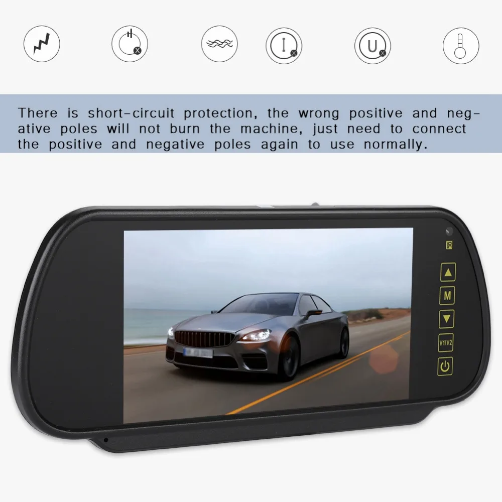

DC9V--DC26V 7inch Car Rearview Mirror LCD Auto Dimming Monitor Rear View Camera With Bracket Video Monitor Rearview Mirror