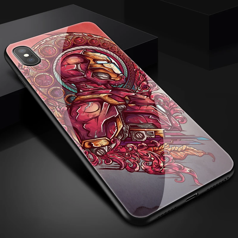 Чехол для телефона Marvel American Captain Apple XS max/XR с защитой от падения из стекла DC Comics