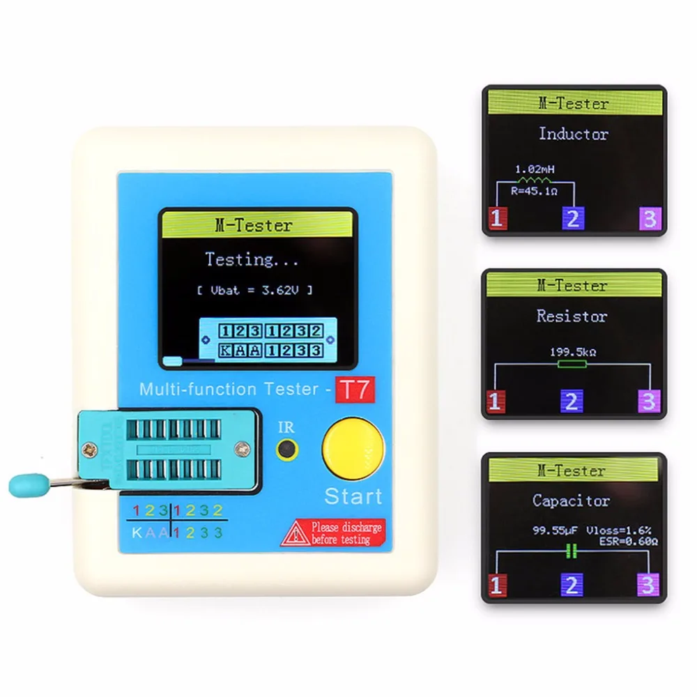 TFT Diode Triode Capacitance Meter LCR ESR NPN PNP MOSFET Upgrade LCR-TC1 3.5" High Speed Color Muiltmeter Transistor Tester |