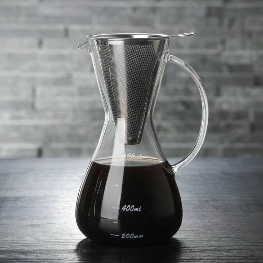 Эко кофе боросиликатного стекла V60 кувшин Expresso чайник Pour над кофейник с матальным фильтром аксессуары для кафе в запасе