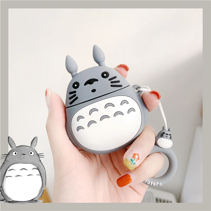 Для AirPods 2 Чехол с милым мультяшным Тоторо чехол для наушников s для Apple Airpods 2 Чехол Funda с кольцом на палец