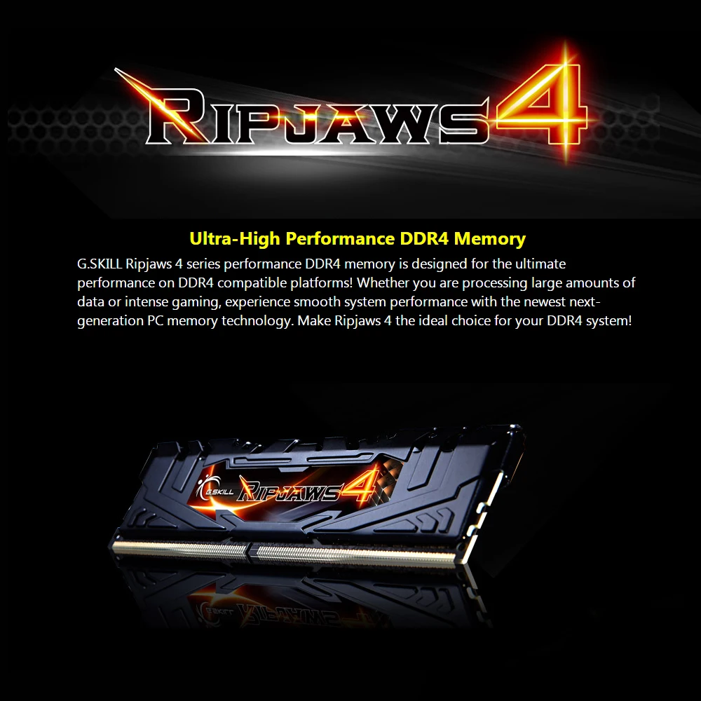 G. SKILL Ripjaws 4 Series 8GB 2400MHz настольная DDR4 Ram черная рама для ПК компьютера память intel 15