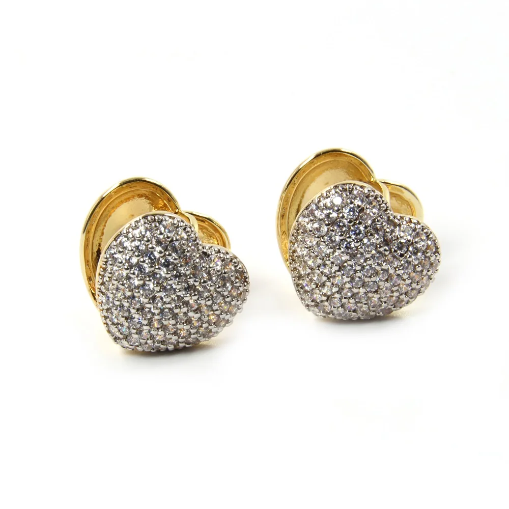 Sunarry золото Цвет Медь Пен Мульти фианит сердце любовь обруч серьги Женская мода