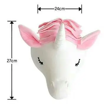 Украшение для детской комнаты, 3D головы животных, слон, олень, единорог, голова, Настенный декор для детской комнаты, украшение детской комнаты - Цвет: Unicorn A