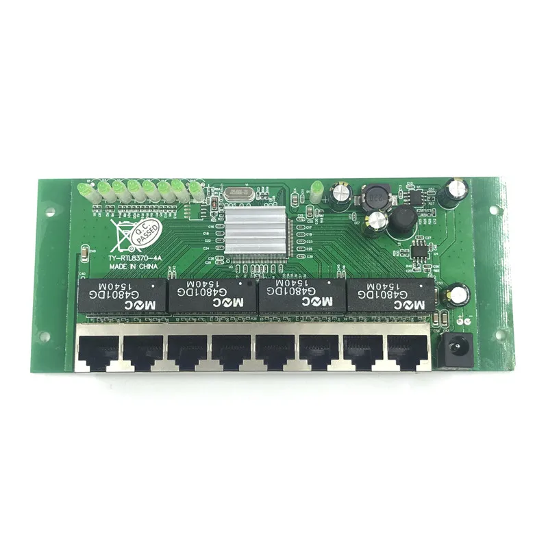 OEM PBC 8 Port Gigabit Ethernet Switch met pin way header 10/100/1000 m hub 8way power Pcb board schroef gat | Электроника