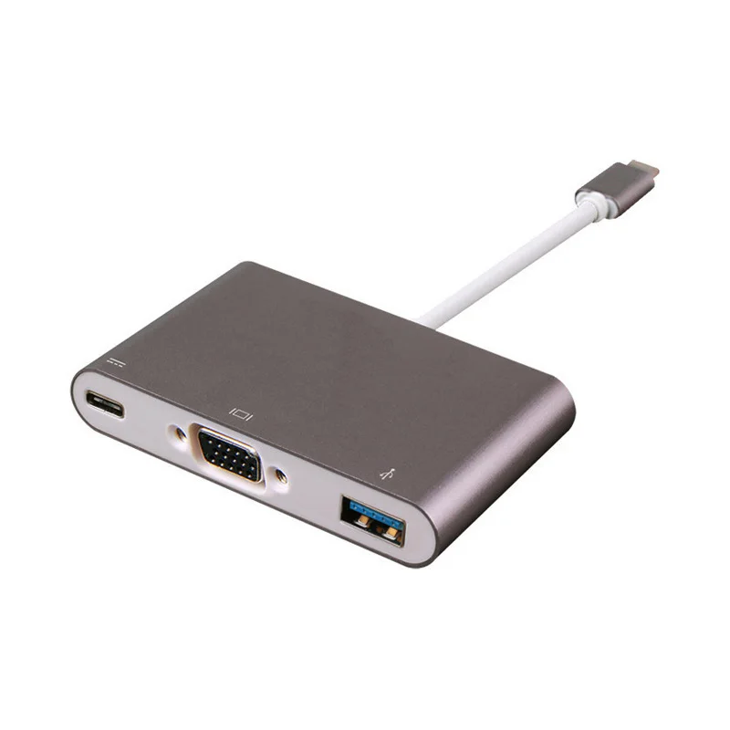 HD 1080P USB3.1 Type-C к VGA три в одном конвертер передача с источником питания USB