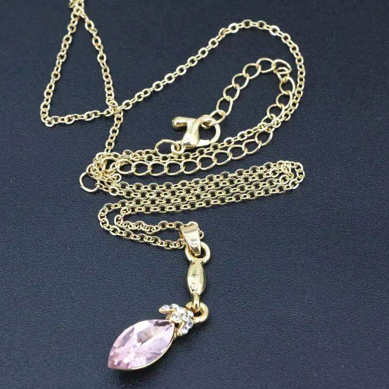 Кристалл Rhinestone Цепочки и ожерелья серьги Шарм комплект ювелирных изделий для Для