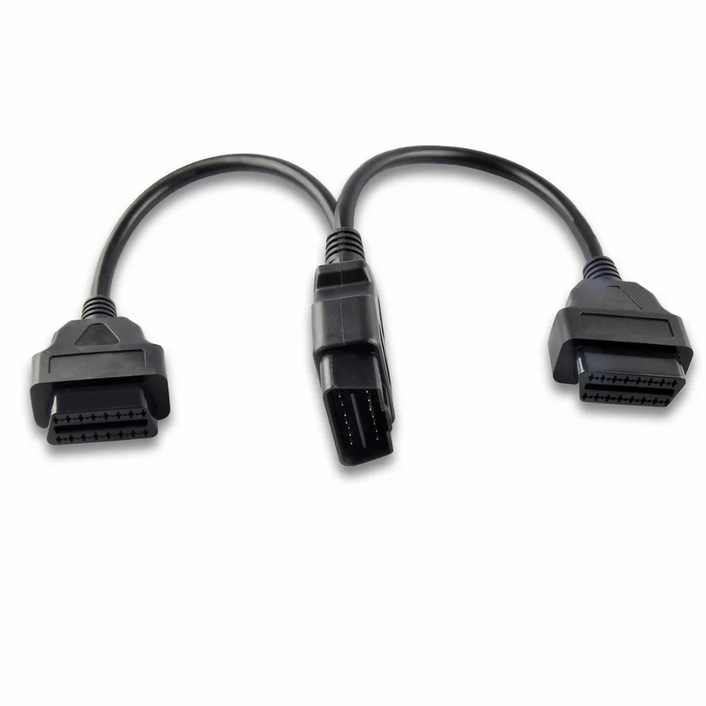 Высокое качество 16 Pin 30 см 1-2 OBD2 кабель 1 Мужской до 2 Женский OBD ODB2 диагностический
