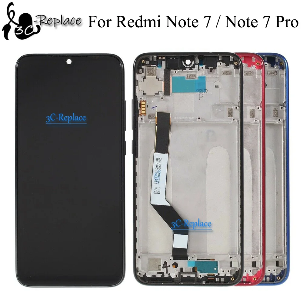 Для Xiaomi Redmi Note 7 Seven Redmi Note7 Pro Глобальный ЖК-экран кодирующий преобразователь сенсорного экрана в сборе с рамкой
