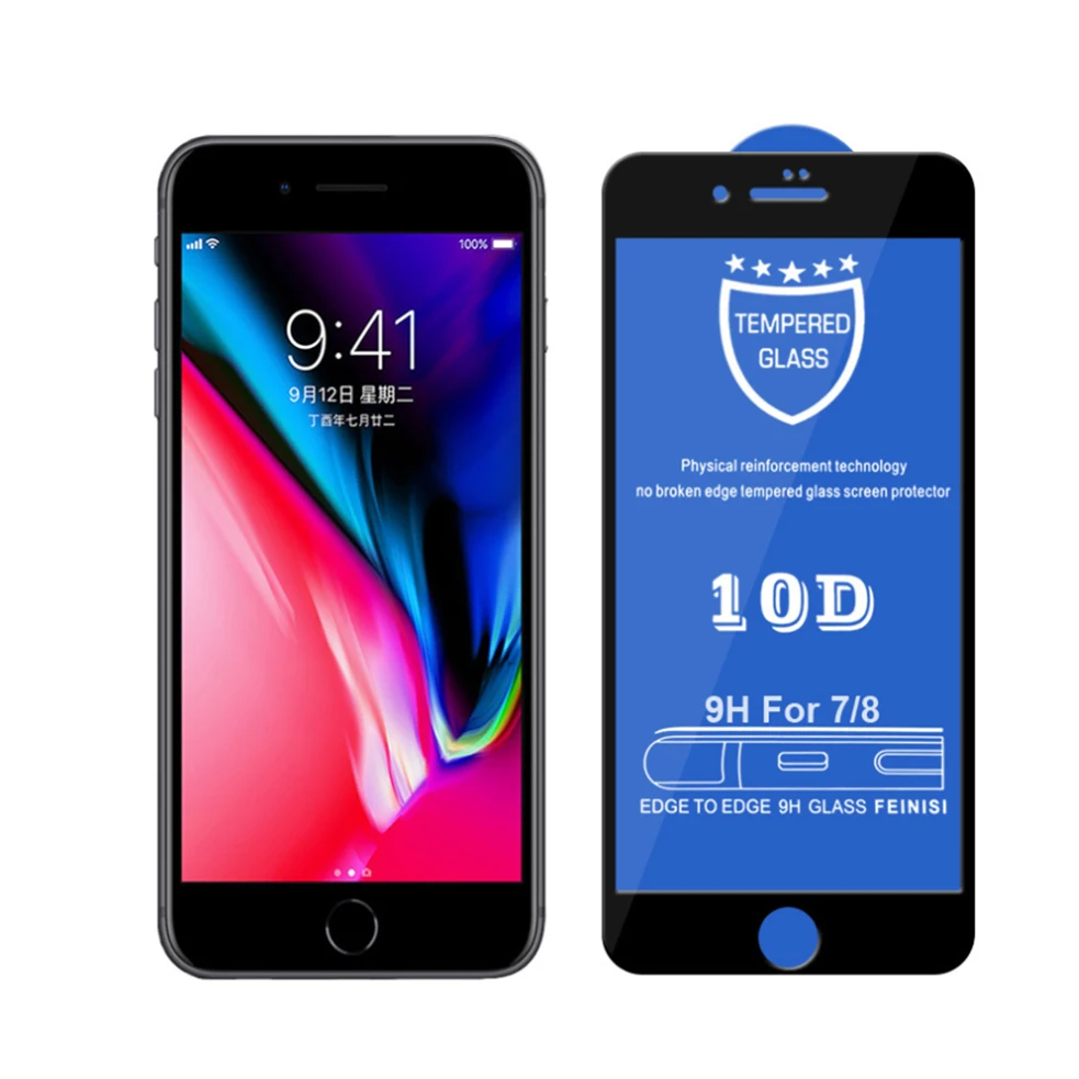 Изогнутое закаленное стекло 10D 9H для iPhone X XR XS Max защита экрана полное покрытие