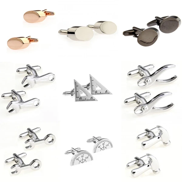 Модный металлический инструмент гаечный ключ перфоратор запонка 1 пара