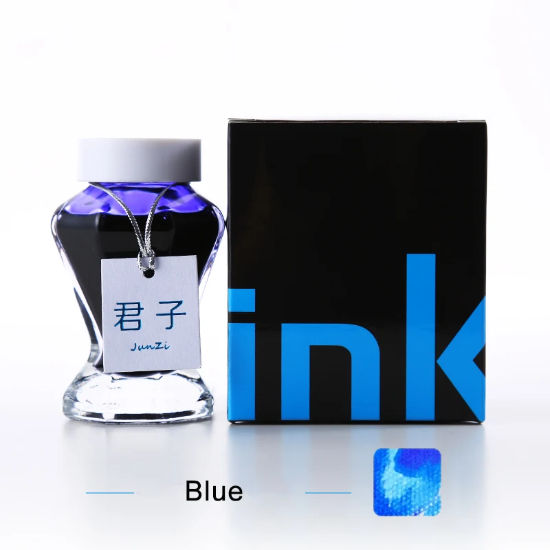 blue 1 шт. большая емкость 50 мл стеклянная чернильная Бутылка Для авторучки 9 цветов на выбор хорошие неуглеродистые цветные чернила школьные принадлежности - Цвет: blue