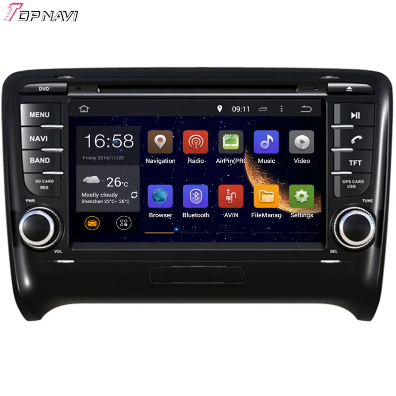 

Topnavi 7'' Octa Core 4GB RAM Android 6.0 Car Radio Stereo GPS for TT 2006 2007 2008 2009 2010 2011 For Audi Audio DVD Player