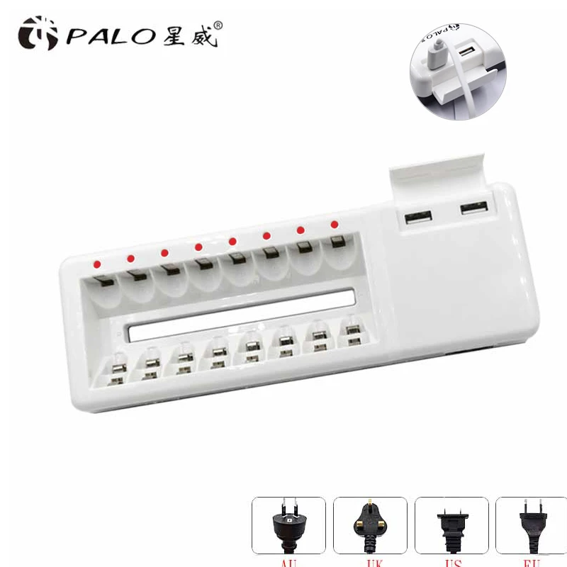 Зарядное устройство с 2 USB интерфейсами для аккумуляторов AA AAA Ni CD MH 1 в 8 шт.