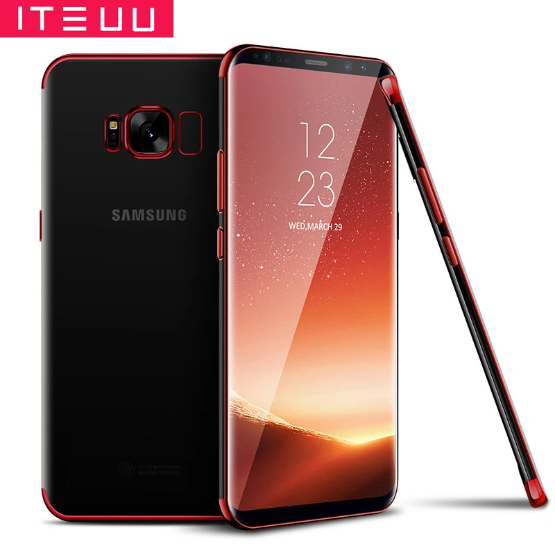 ITEUU ТПУ прозрачный гальванический чехол для телефона Samsung Galaxy S8 Plus Чехлы мягкая