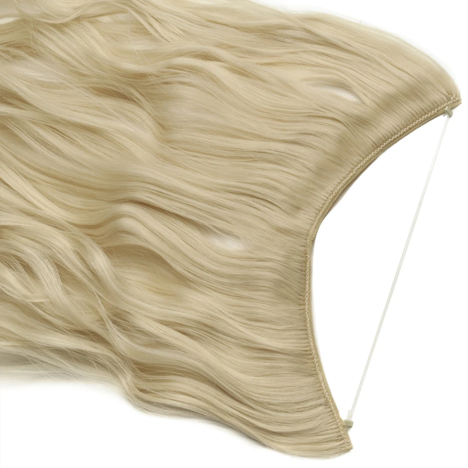 BENEHAIR Synthetic No Clips in Hair Extension 24'' Hidden Fish Line Hair Invisible Wire Natural Hair Hairpieces For Women