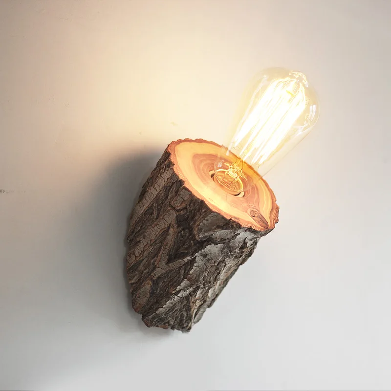 

Креативная прикроватная Светодиодная лампа из твердой древесины, Простой настенный светильник для спальни, гостиницы, коридора, ресторана,...