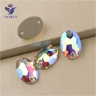 YANRUO 3210, все размеры, AB, овальные Стразы с плоским дном, декоративные стразы декоративные камни для одежды