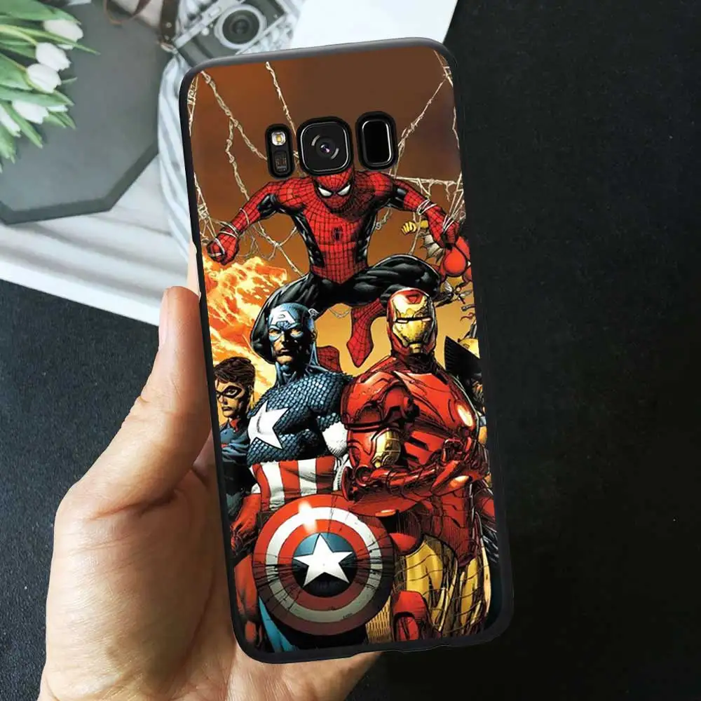 TPU D7003 Классный с героями комиксов Марвел, черный чехол для телефона для samsung A50 A70 S10 S9 S8 плюс S7 A6 Superman Spiderman Batman рисунком ТПУ силиконовый чехол - Цвет: TPU D7003