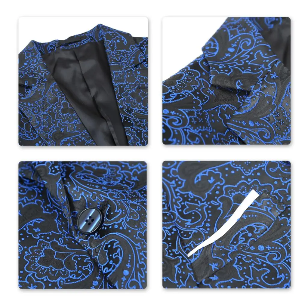 YUNCLOS новейший дизайн Мужской Жаккардовый Пиджак Приталенный мужской костюм на