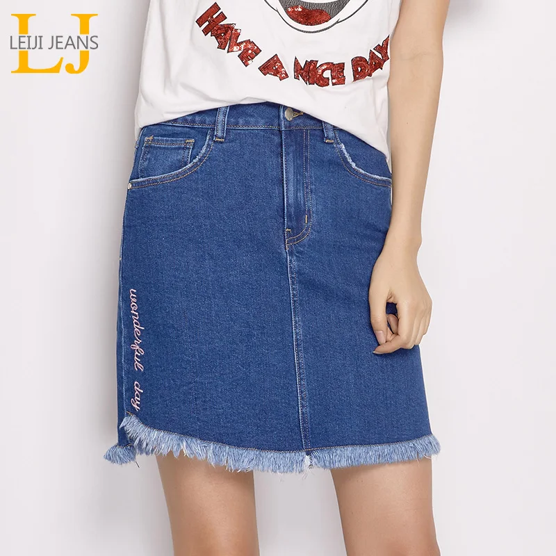 Женская короткая юбка LEIJIJEANS повседневная трапециевидная до колен со средней