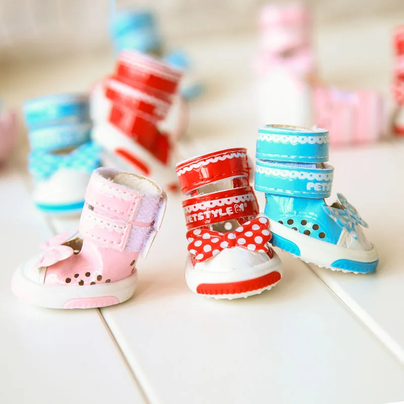 Летняя обувь для маленьких собак с бантом дышащие сандалии и кошек Нескользящие