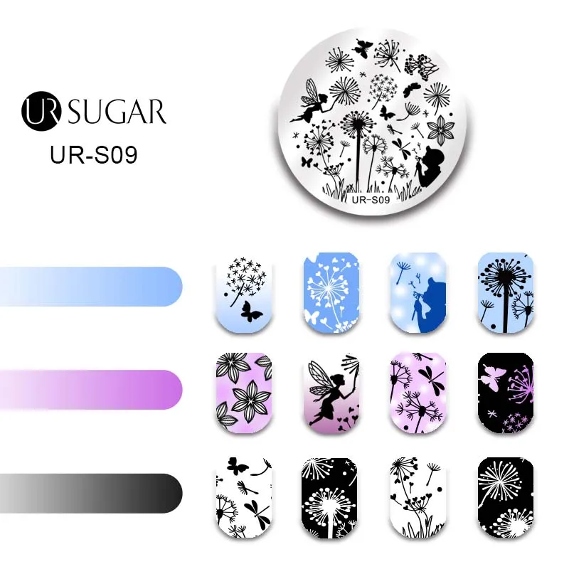 Ur Sugar цветок для ногтей штамповка пластины для дизайна ногтей штамповка изображения пластины животный узор DIY штамп Шаблон трафарет для ногтей Наборы инструментов - Цвет: S09